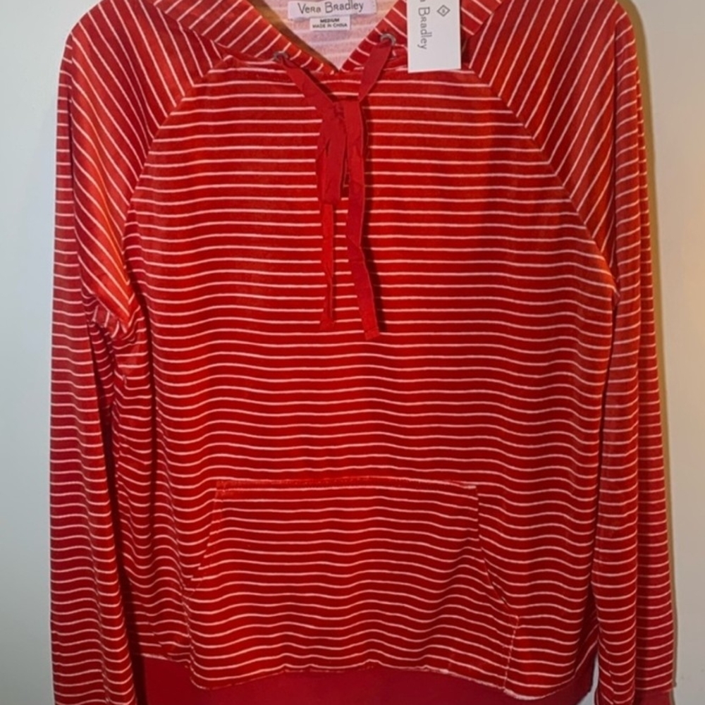 Vera Bradley Red Striped Hoodie